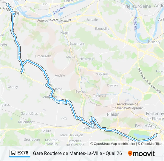 EX78 Bus Line Map