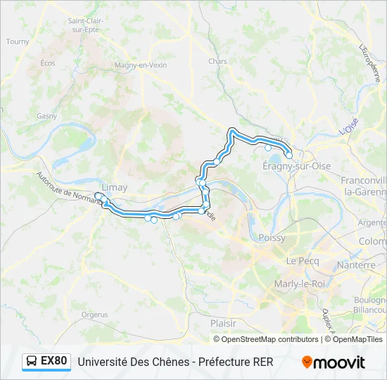 EX80 Bus Line Map