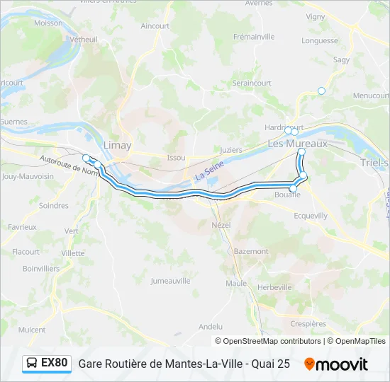 EX80 Bus Line Map
