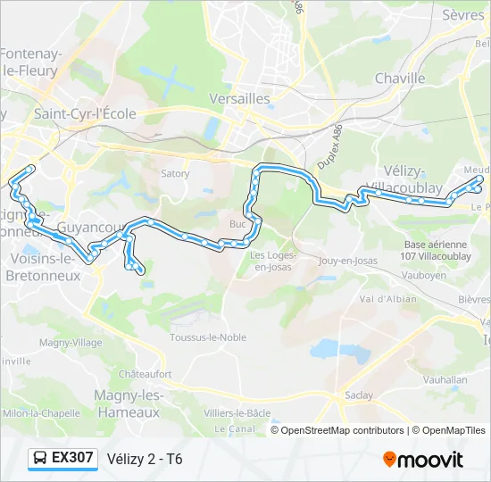 EX307 Bus Line Map