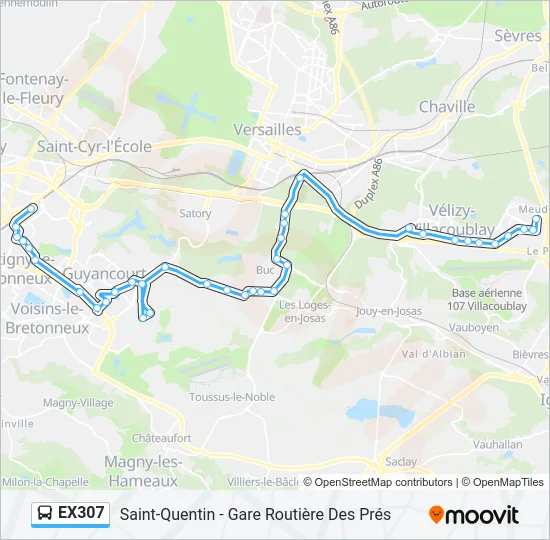 EX307 Bus Line Map