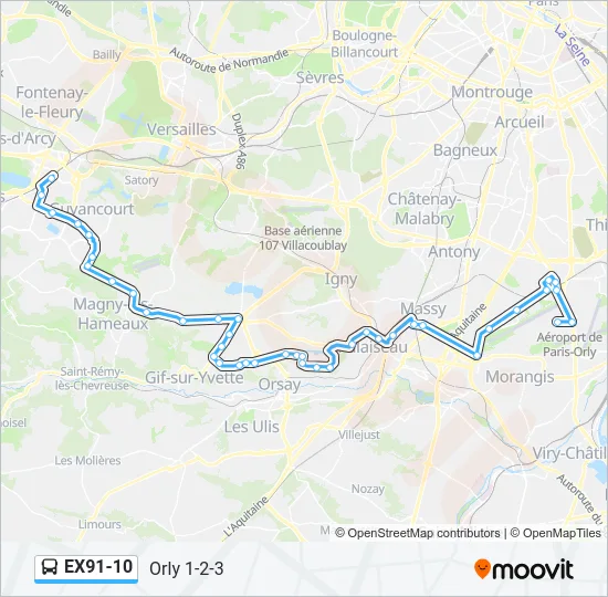 EX91-10 Bus Line Map