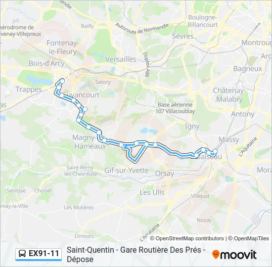 EX91-11 Bus Line Map