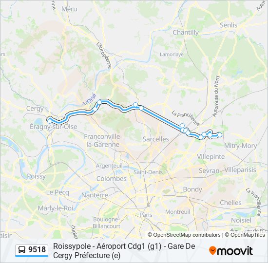 9518 Route Schedules Stops Maps Gare de Cergy Pr fecture E