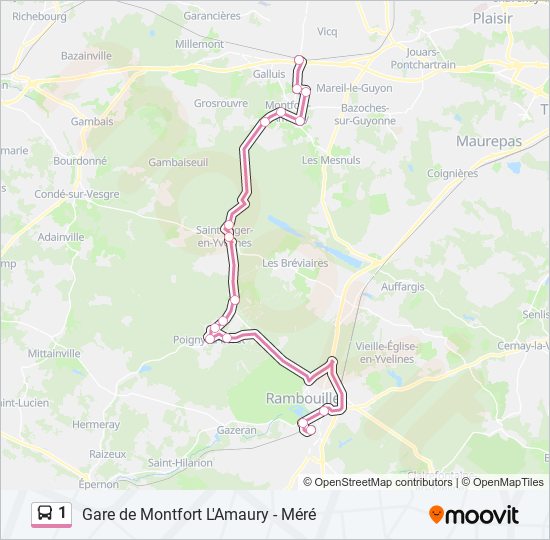 Plan de la ligne 1 de bus