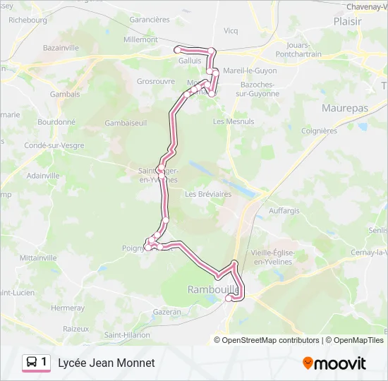 1 Bus Line Map