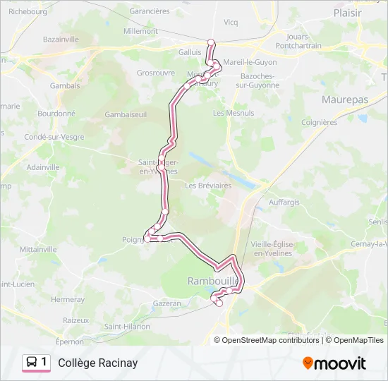 1 Bus Line Map