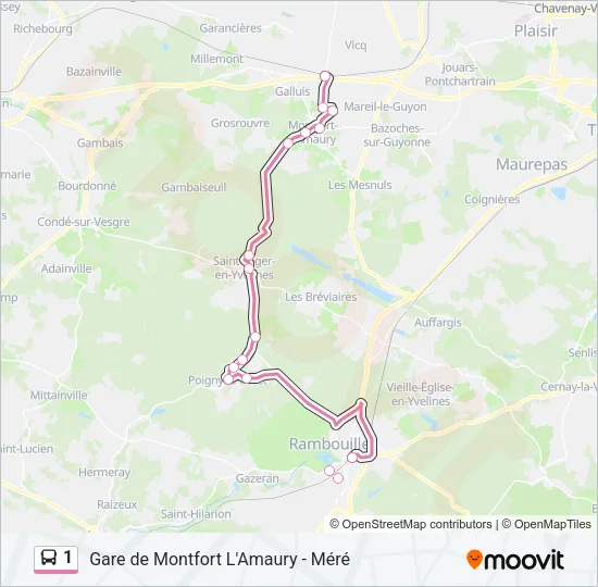 1 Bus Line Map