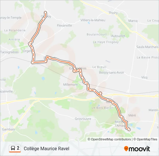 2 Bus Line Map