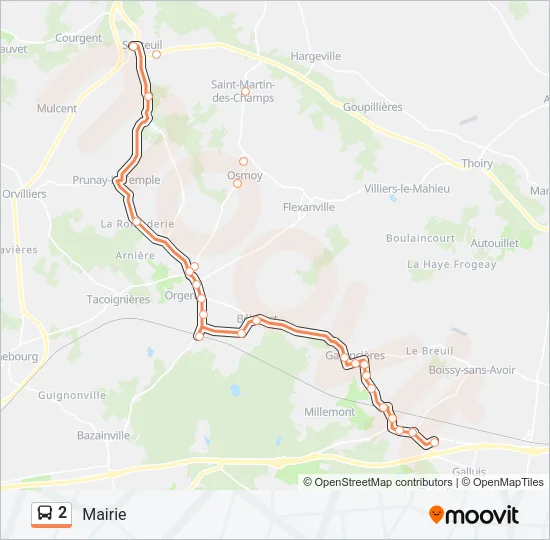 2 Bus Line Map