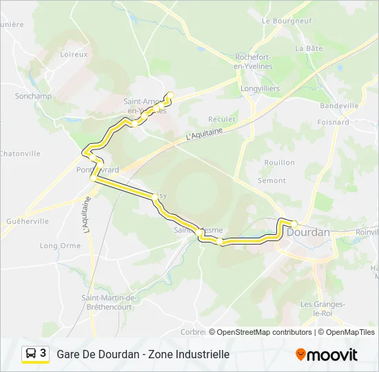 3 Bus Line Map