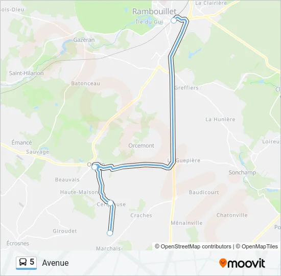 5 Bus Line Map