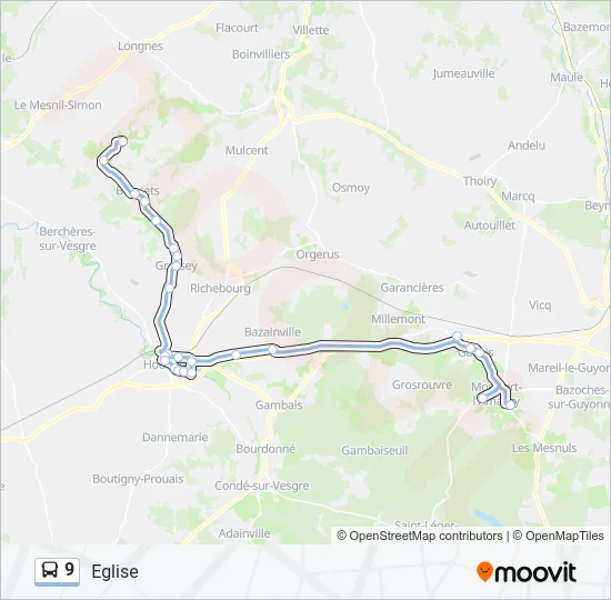 9 Bus Line Map