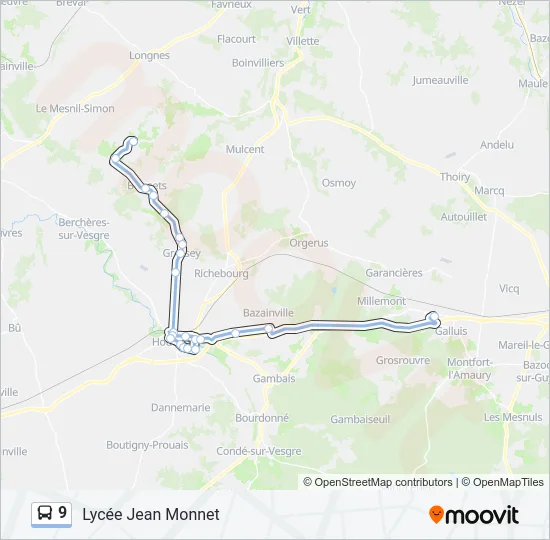 9 Bus Line Map
