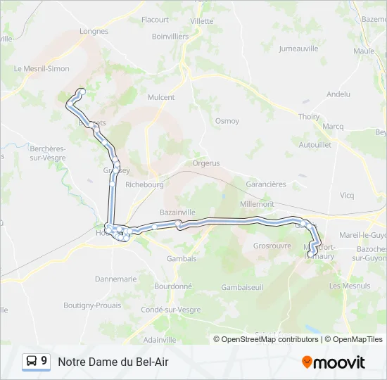 9 Bus Line Map