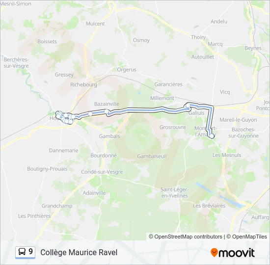 9 Bus Line Map