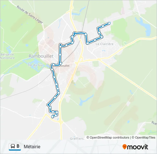 B Bus Line Map