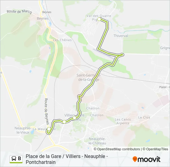 B Bus Line Map