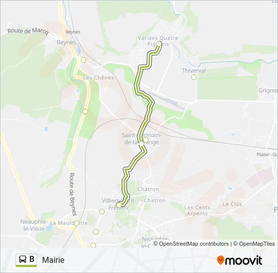 B Bus Line Map