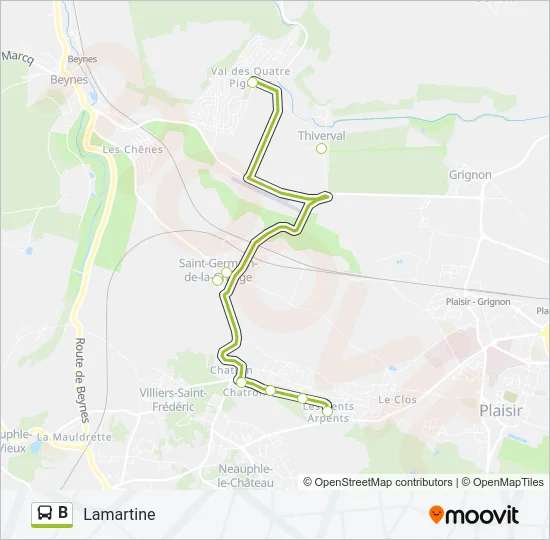 B Bus Line Map