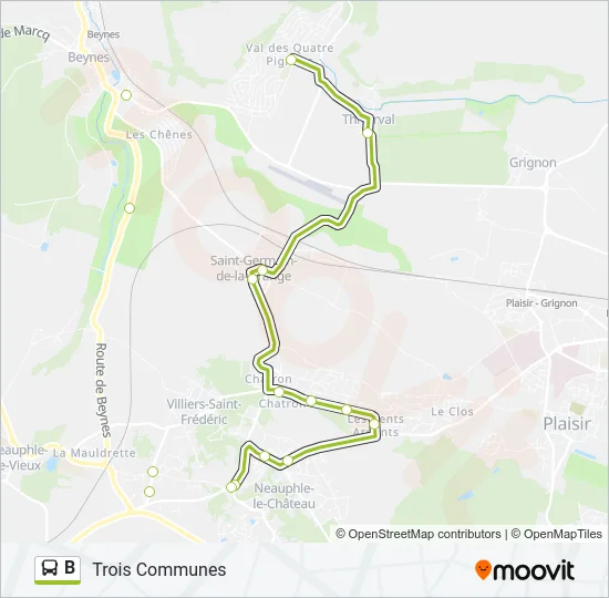 B Bus Line Map