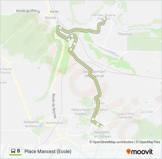 B Bus Line Map