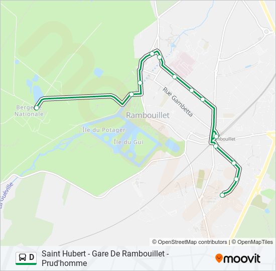 Plan de la ligne D de bus