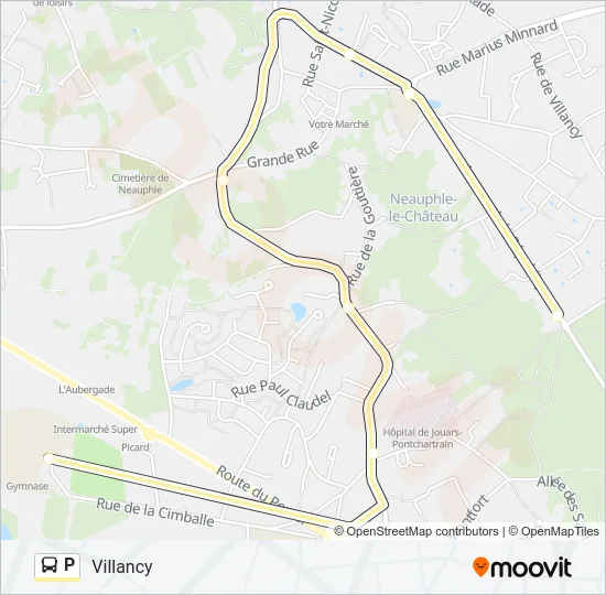 P Bus Line Map