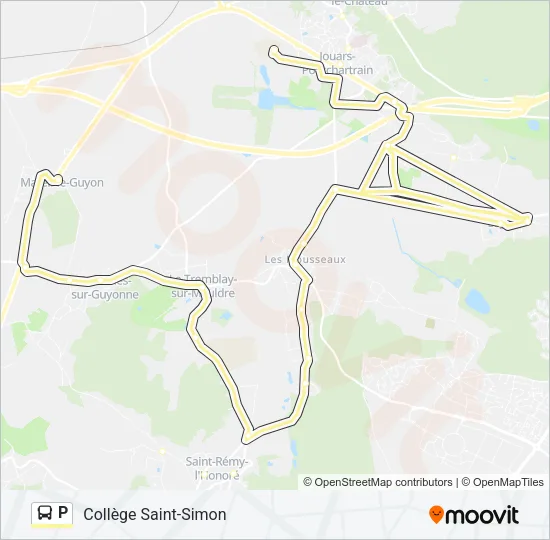 P Bus Line Map