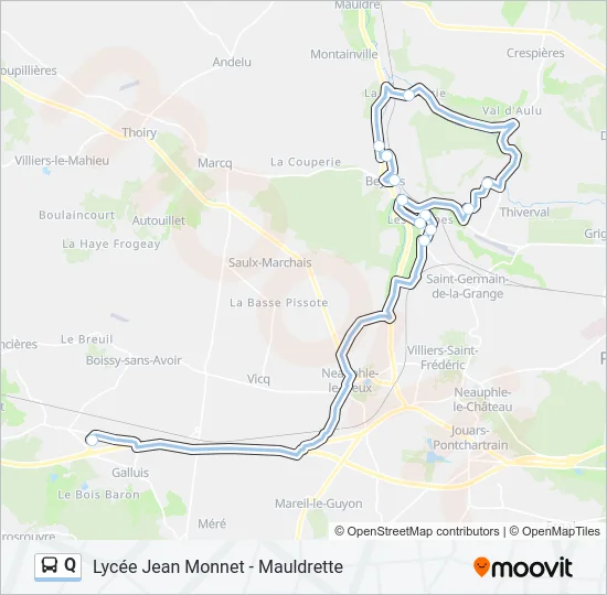 Q Bus Line Map