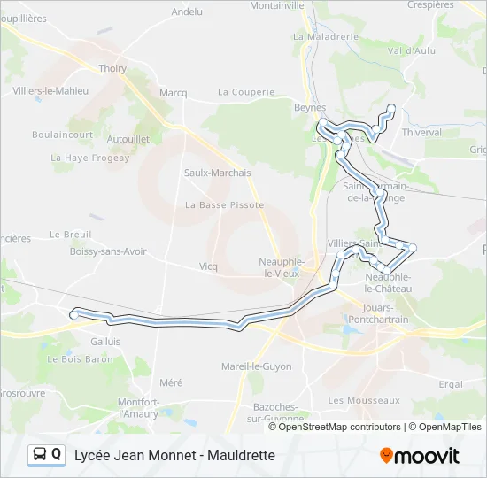 Q Bus Line Map