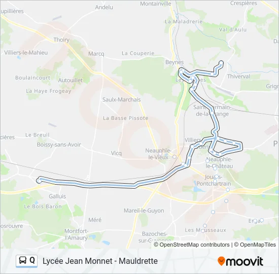 Q Bus Line Map