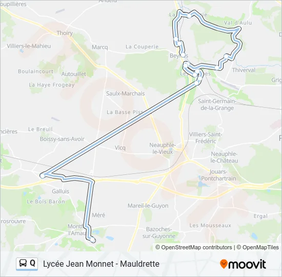 Q Bus Line Map