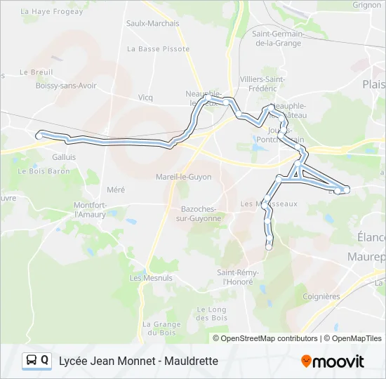 Q Bus Line Map