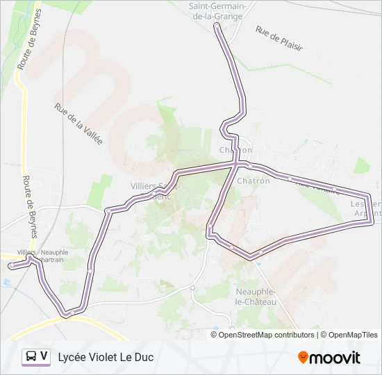 V Bus Line Map