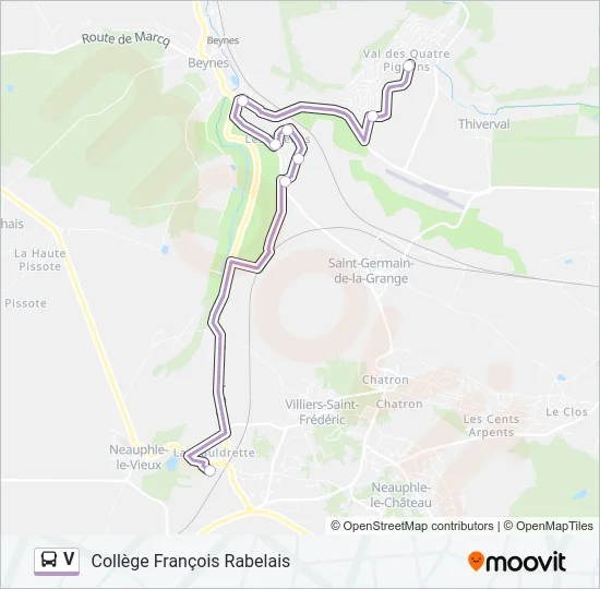 V Bus Line Map