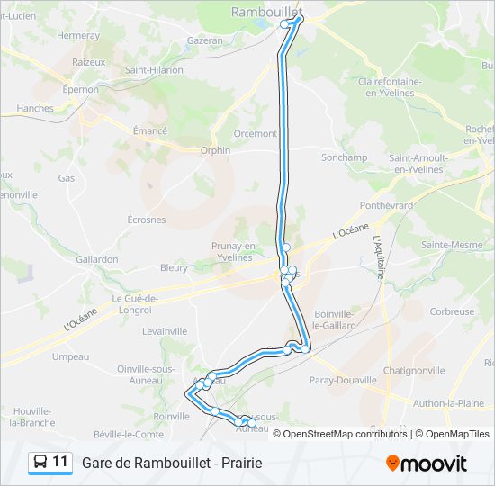 Plan de la ligne 11 de bus