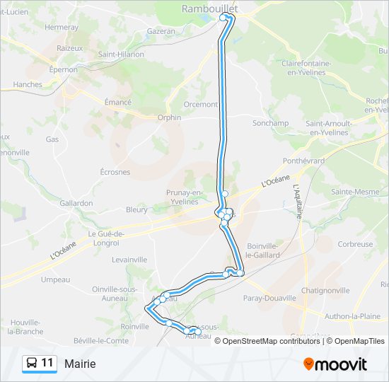 Mapa de 11 de autobús