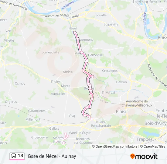 13 Bus Line Map