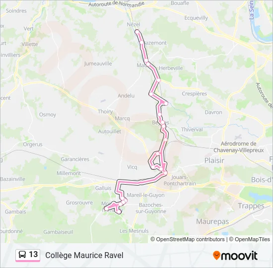 13 Bus Line Map