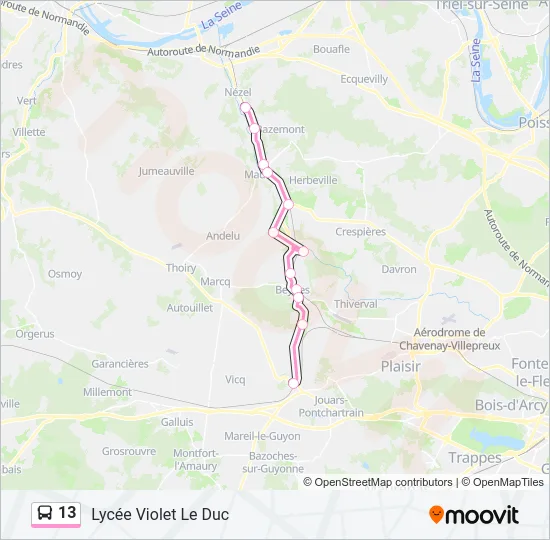 13 Bus Line Map