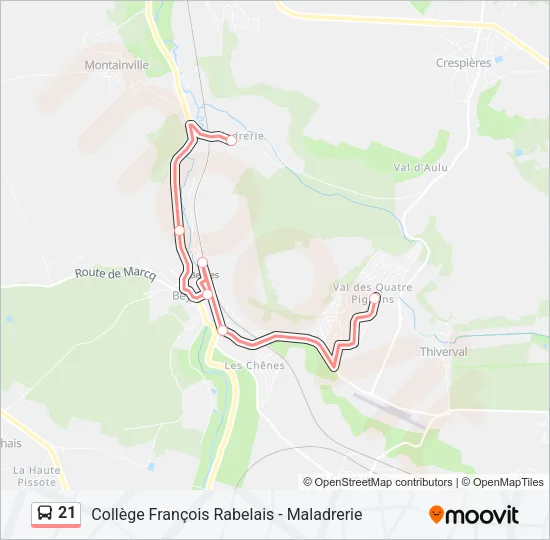 21 Bus Line Map