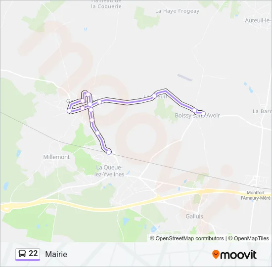 22 Bus Line Map