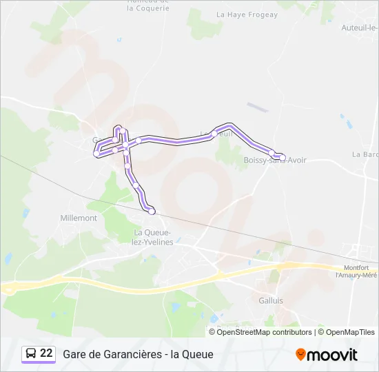 22 Bus Line Map