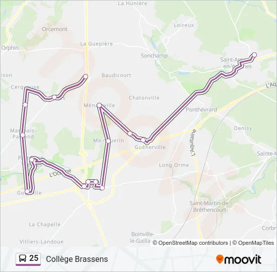 25 Bus Line Map
