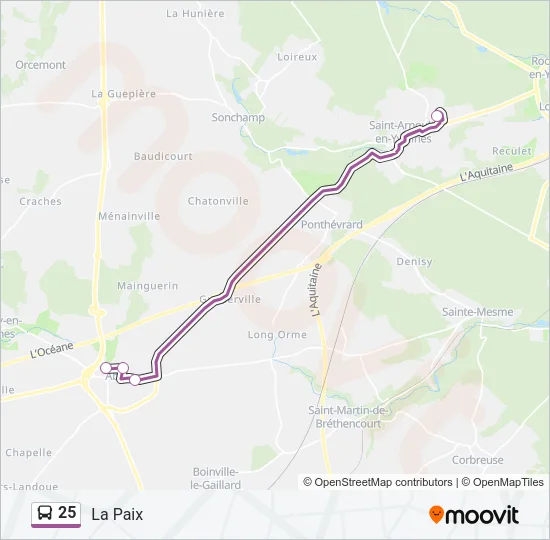 25 Bus Line Map