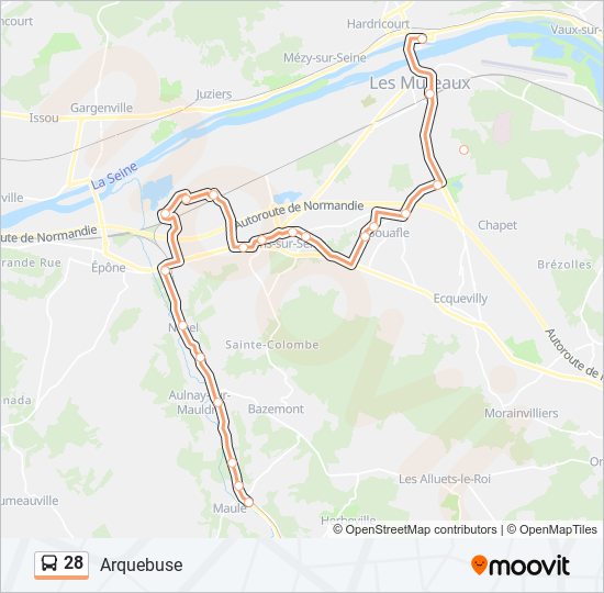 28 bus Line Map