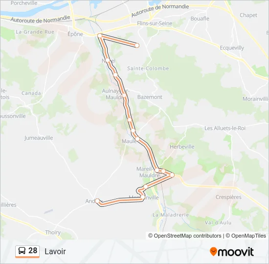 28 Bus Line Map