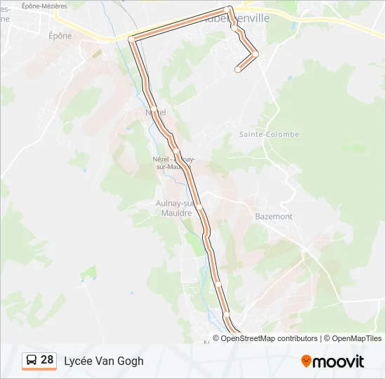 28 Bus Line Map
