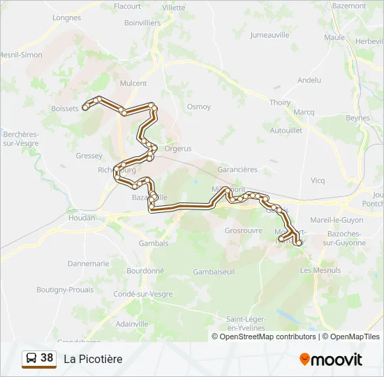 38 Bus Line Map